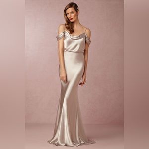 Serena bridesmaids dress in champagne gold